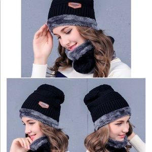 Balaclava Unisex’s Knitted Hat Scarf Caps Neck set